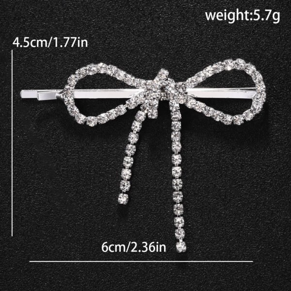Bow Barrettes Side Bangs Cropped Hair Clip Barrettes - Image 3