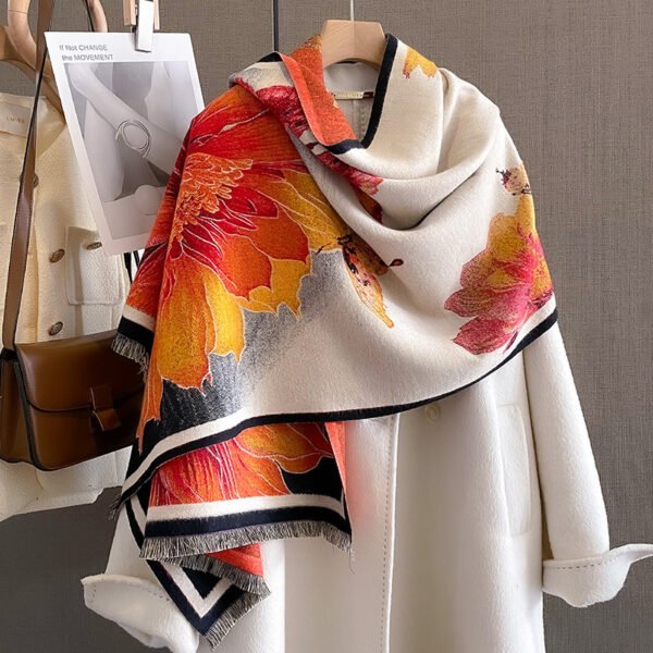 Autumn And Winter Duplex Printing Thickened Artificial Cashmere Scarf - Image 3