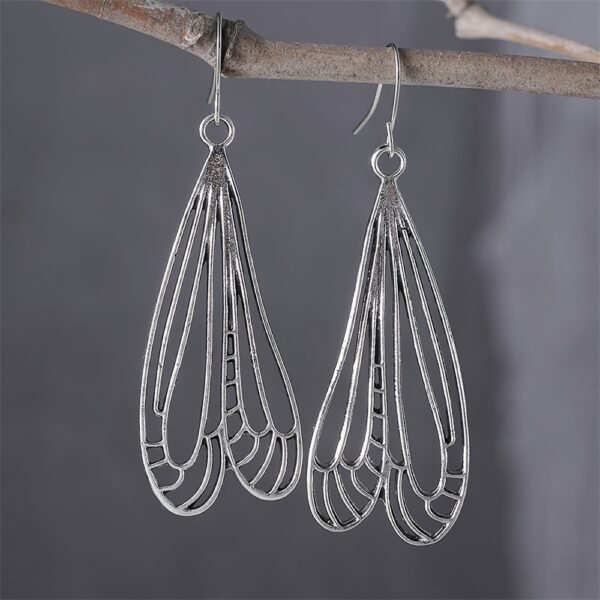 Bohemian Hollow Wing Shape Pendant Earrings - Image 5