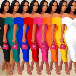 Fashion Women's Solid Color Pleated Sleeveless Long Dress