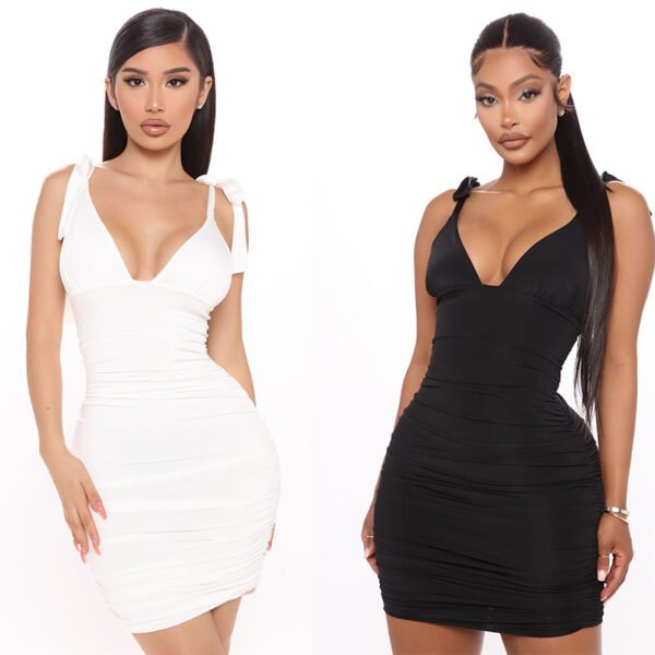 Women's Black Skinny Fashion Prom Party Dress - Image 2
