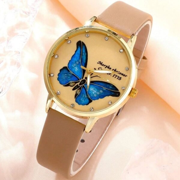 J5pcsset All-match Fashion Butterfly Women's Belt Watch Suit - Image 2