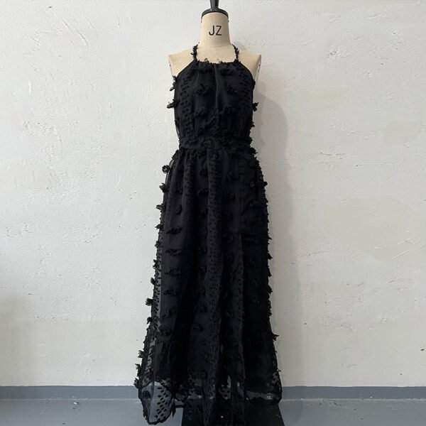 Autumn New European And American Embroidered Long Skirt Halter Backless Dress - Image 5