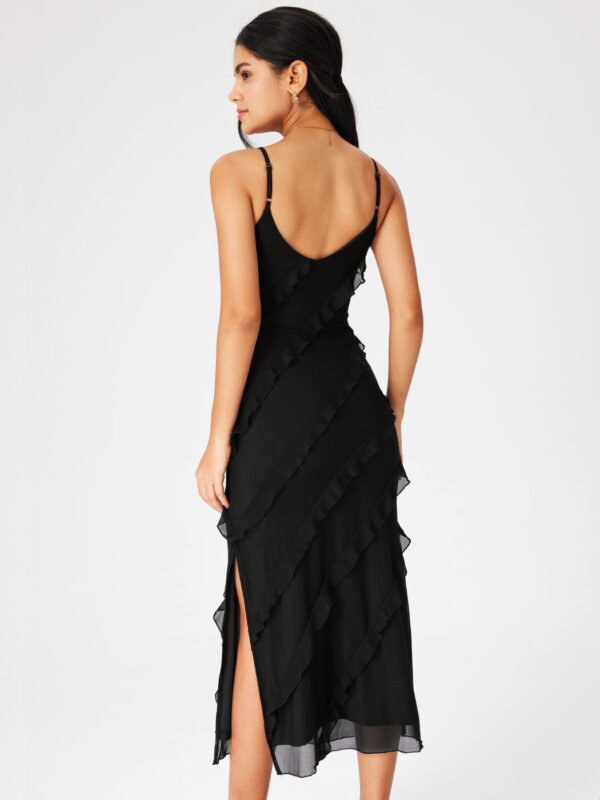Diablo -lorion Edge Sexy Split Camisole Dress Female 2023 Summer European And American Vacation Style Fashion Small Black Skirt - Image 8