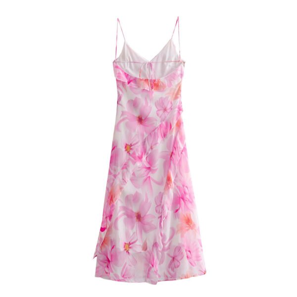 Summer Women's French Sweet Ruffled Flower Print Dress - Image 10