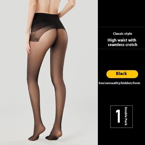 0D Black Silk Stockings Ultrathin Black Pantyhose - Image 9