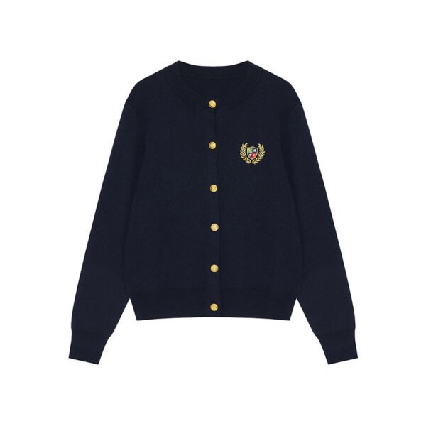 Knitted Round Neck Long Sleeve Coat For Women - Image 2