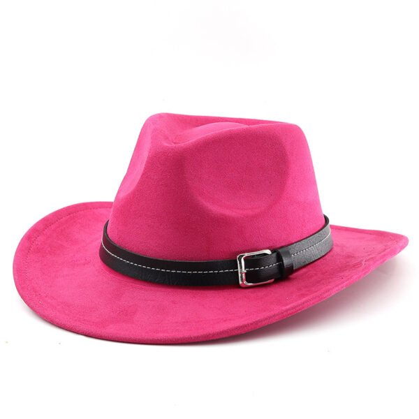 Belt Decoration Suede Curling Western Cowboy Hat Top Hat - Image 9
