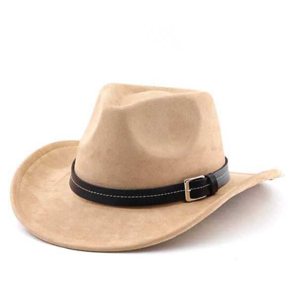 Belt Decoration Suede Curling Western Cowboy Hat Top Hat - Image 4