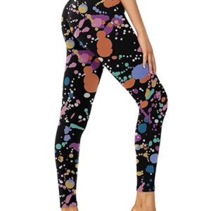 Leggings - Cropped High-waisted Print Color Inkjet