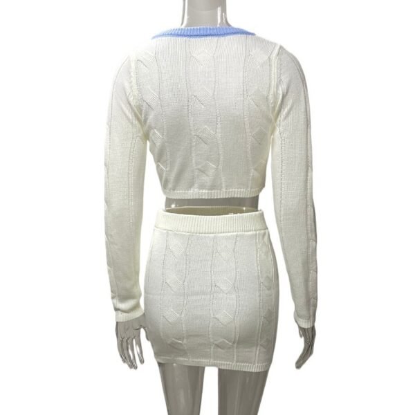 Fashionable Knitted Midriff-baring Sweater Women's High Waist Suit - Image 2