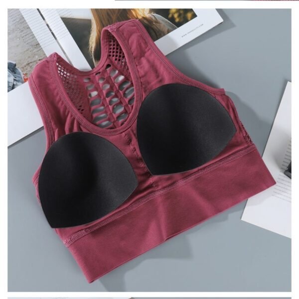 Women Sports Bra Sexy Brathable Mesh Sports Top - Image 6