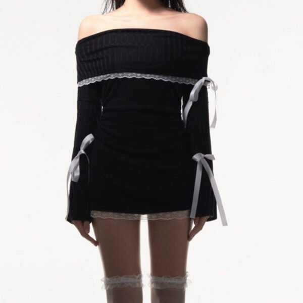 Women's Off-shoulder Tube Top Lace Dress - Image 2
