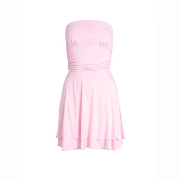 Y2K Tube-top Short Dress Summer Sexy Pleated Tight Dresses For Womens Clothing - Image 5