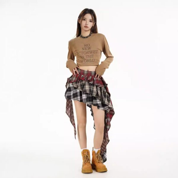 Women's American-style Retro Patchwork Skirt - Image 6