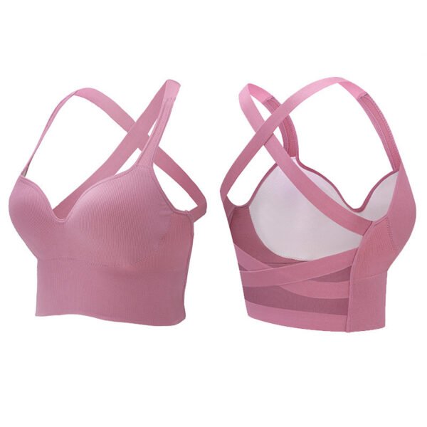 Sports Underwear Women's Summer Shockproof High Strength One-piece Vest Running Yoga Fitness Fixed Cup Bra - Image 4