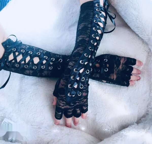 Beautiful Personality Lace Strap Gloves - Image 9
