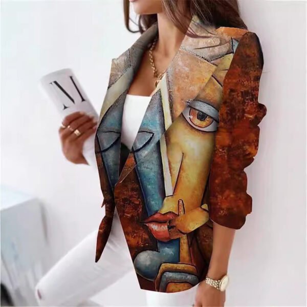 Design Sense Figures Pattern Suit Sense Casual Coat - Image 5