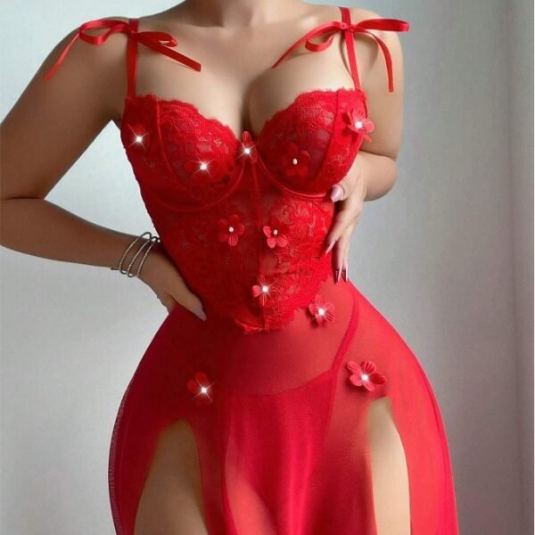 European And American Red Sexy Dress Underwear Women - Image 3