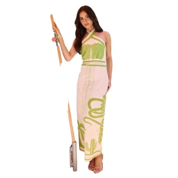 Women's Slim-fit Halter Lace-up Dress - Image 5