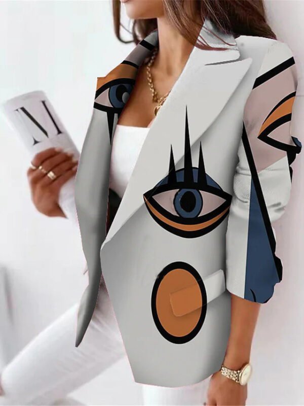 Design Sense Figures Pattern Suit Sense Casual Coat - Image 4
