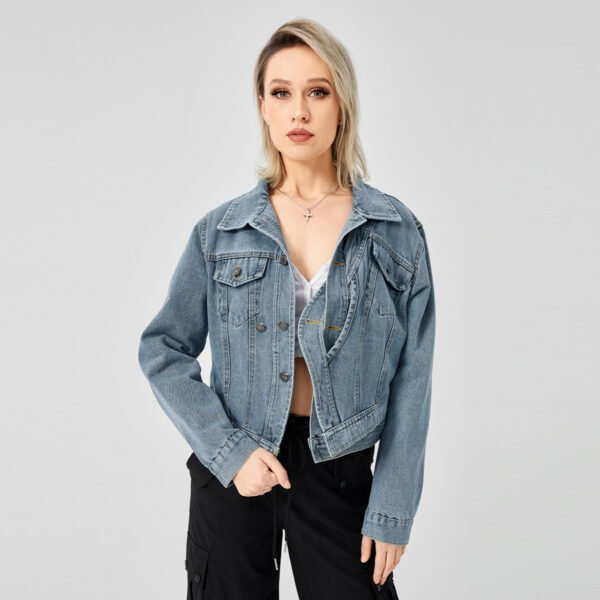 Women's Denim Long Sleeve Designed Jacket Fashion Top - Image 5