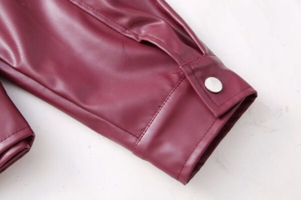 Cool And Wild Lapel Leather Biker's Leather Jacket - Image 4