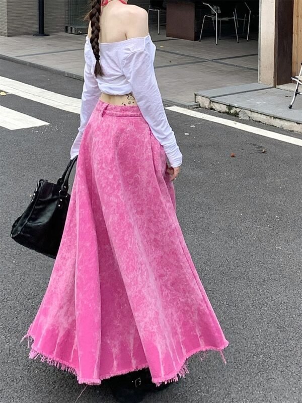 Peach Washed Denim Dopamine Dress - Image 5