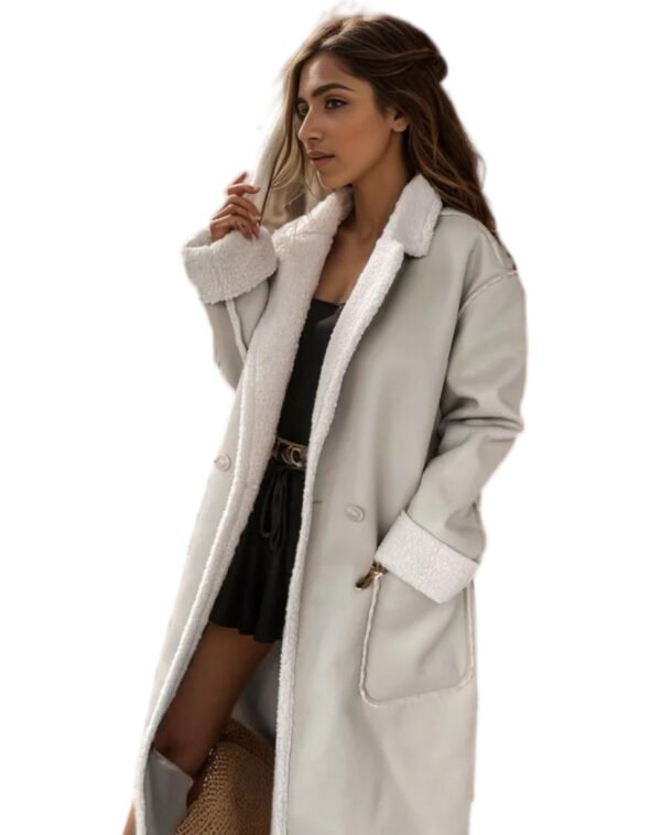 Casual Leather Thickened Trench Coat Loose Fashionable Jacket - Image 2