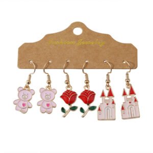 Cute Pattern Pendant And Earrings Set Small And Personalized