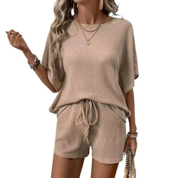 Women's New Short Sleeve Suit Women's Batwing Shirt Shorts - Image 6