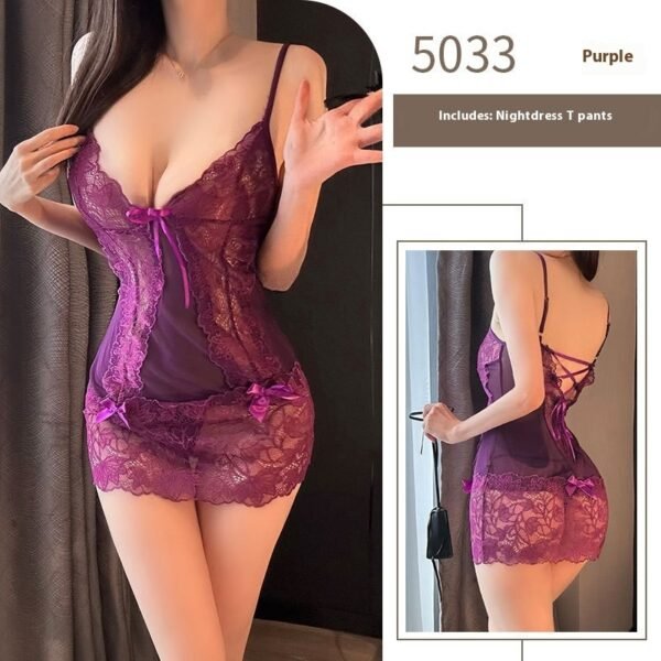 Pure Desire Sling Sleeping Empty Lace Transparent Bed Skirt - Image 5
