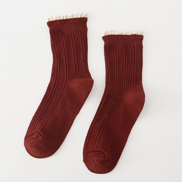Autumn And Winter Socks Women's Japanese College Style Lace - Image 2