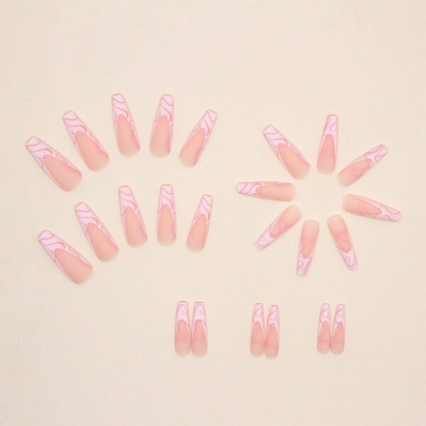Heart Stripe Fake Nails - Image 9