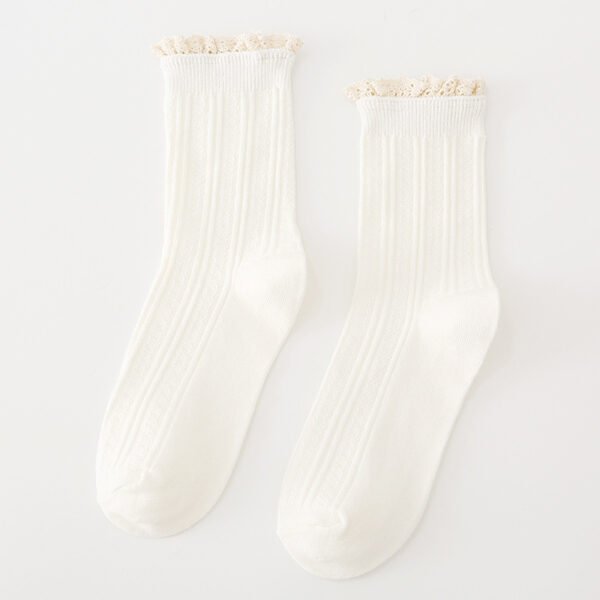 Autumn And Winter Socks Women's Japanese College Style Lace - Image 5