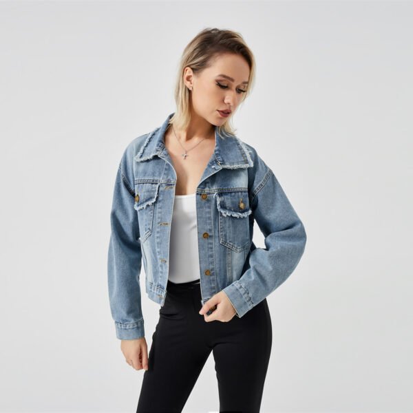 Women's Denim Long Sleeve Jacket Fashion Top - Image 8