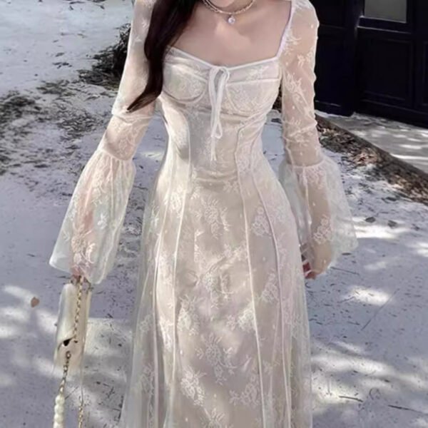 Women's Lace Mesh Fishtail Dress - Image 3