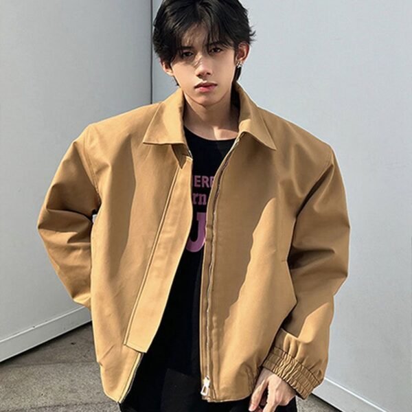Brown Lapel Jacket Coat For Women - Image 6