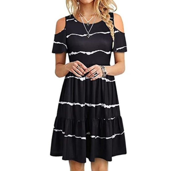 Women's Fashion Short Sleeve Off-shoulder Dress - Image 2