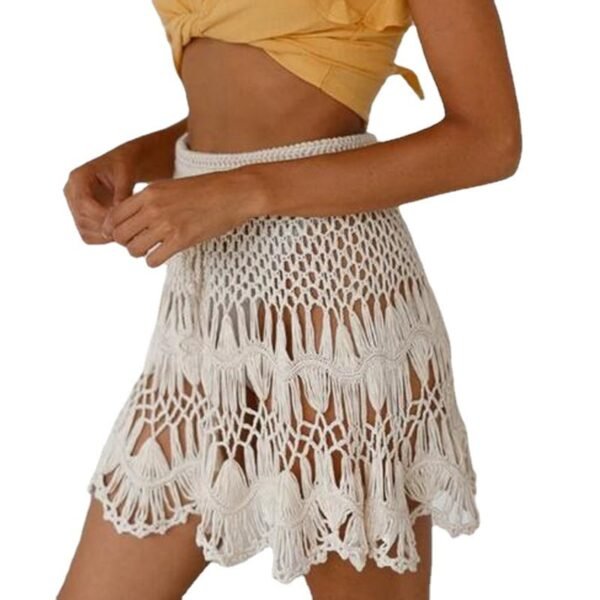 European And American Holiday Waist Belt Adjustable Sexy Cutout A- Line Skirt - Image 6