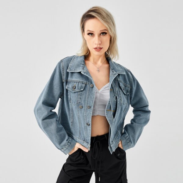 Women's Denim Long Sleeve Designed Jacket Fashion Top - Image 7