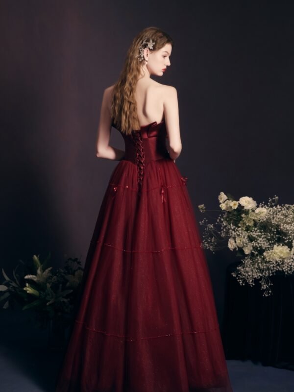 Red Long Dress Heavy-duty Tube Top For Women - Image 5
