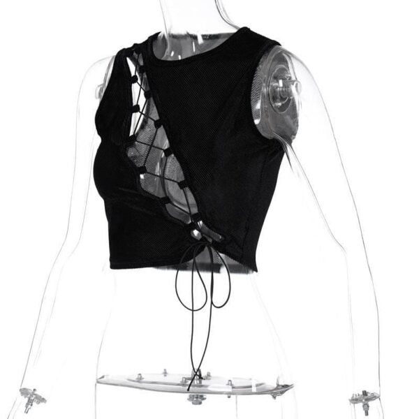 Chest Cutout Strap Sexy Vest - Image 3