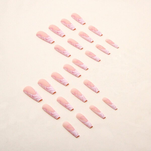 Heart Stripe Fake Nails - Image 6