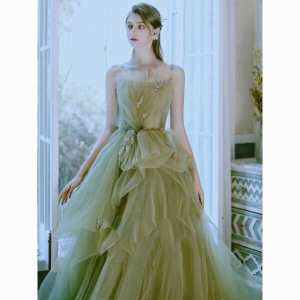 Women's Casual Versatile Green Forest Style Dress - Image 5