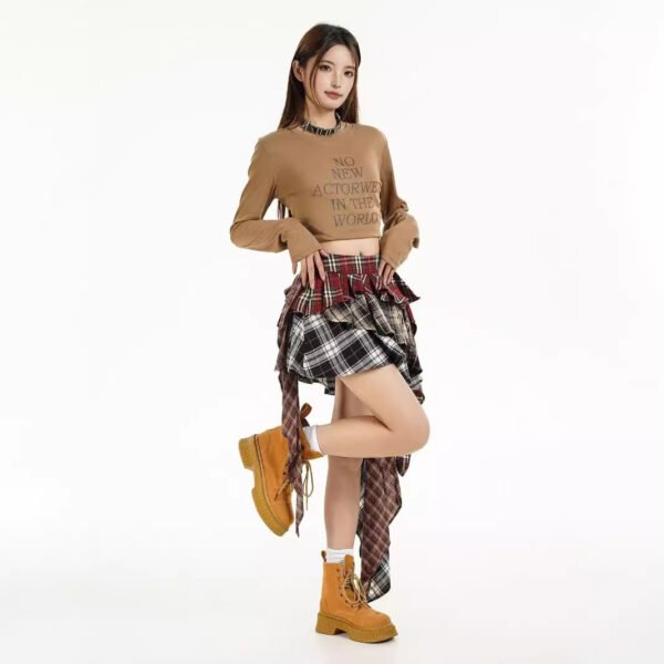 Women's American-style Retro Patchwork Skirt - Image 3