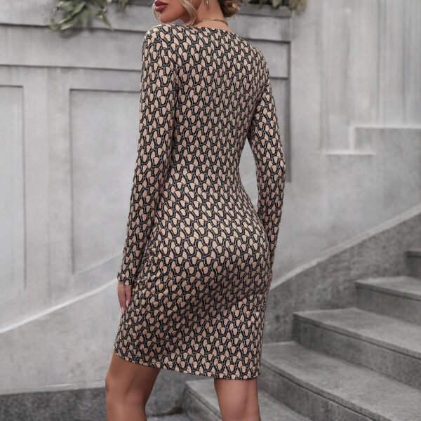 Hip-wrapped V-neck Long-sleeve Dress Women - Image 6