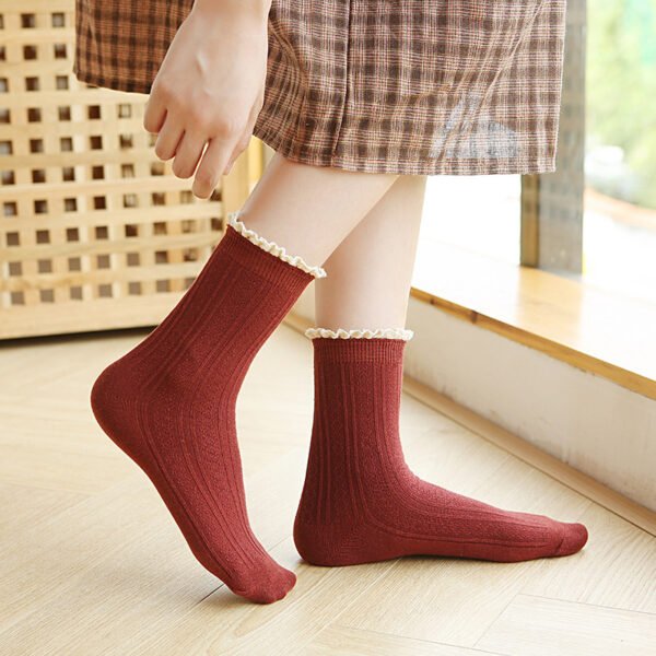 Autumn And Winter Socks Women's Japanese College Style Lace - Image 9