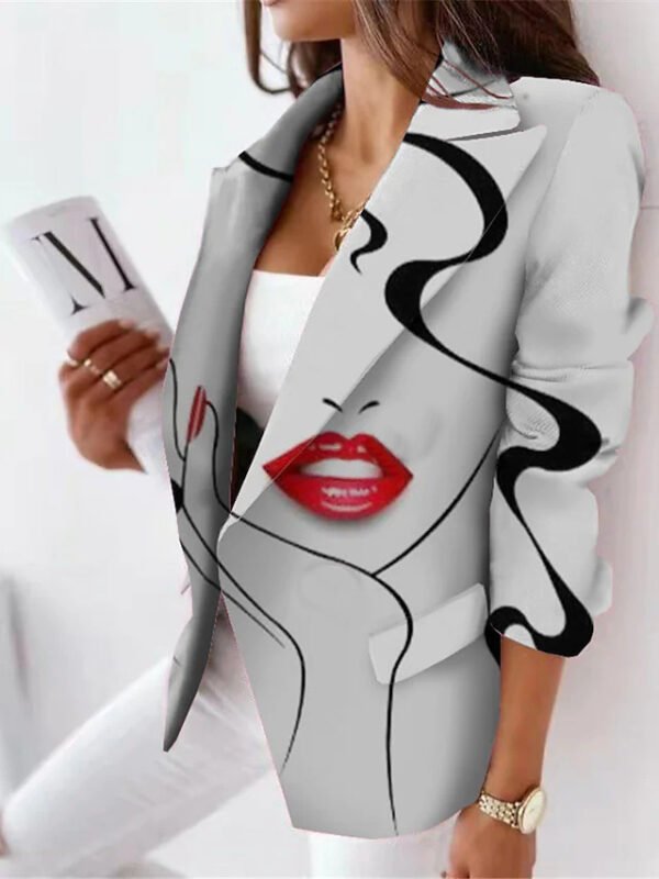 Design Sense Figures Pattern Suit Sense Casual Coat - Image 3