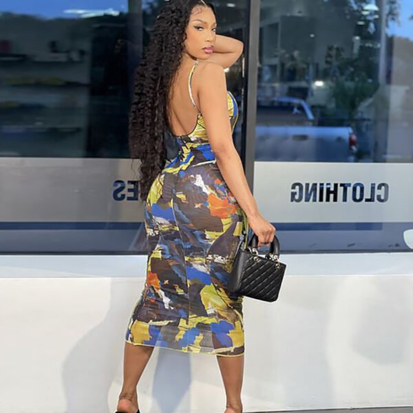 Summer Women's Sling Print Halter Dress - Image 9